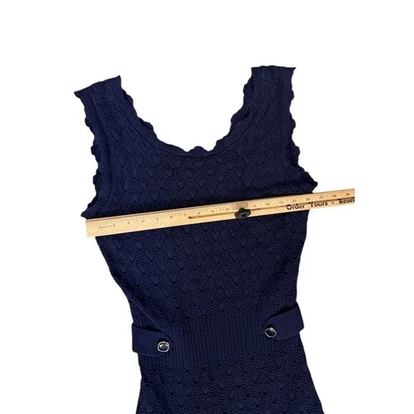 Lilly Pulitzer Navy Blue Knit Villa Sleeveless Sweater Dress Mermaid Hem Sz XL - Picture 4 of 7